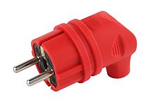 Вилка электрическая с заземлением угловая ЭРА V9-RED-IP44 16А IP44 красный картинка 
